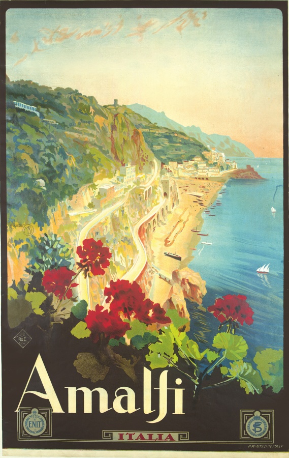 Mario Borgoni Amalfi, 1920 Officine Ricordi, Milano, carta / litografia a colori 66x102,5; tela 76,5x113 Milano, Castello Sforzesco, Civica Raccolta delle Stampe “Achille Bertarelli”